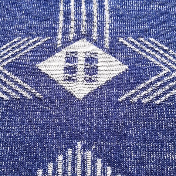 Vintage Blue Ski Sweater Blue Wool Coogi Style Sweater Mockneck Jump Blue Size L - Picture 7 of 10